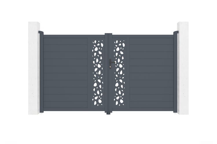 Doppelflügeltor aus Aluminium 3m SUNNY 300B180 Grau