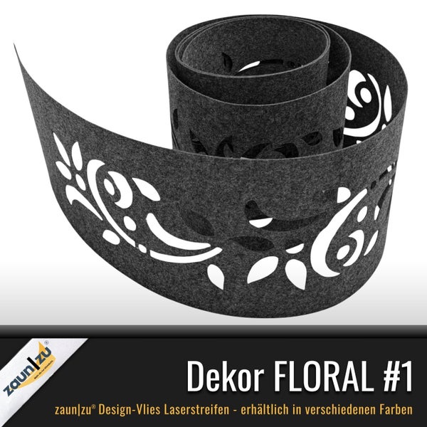 Zaunvlies Dekor Floral Design Laserstreifen