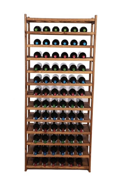 PROREGAL Weinregal SPREEWALD HxBxT 163x70x33cm 78 Flaschen auf 13 Ebenen Massives Kiefernholz Braun geölt
