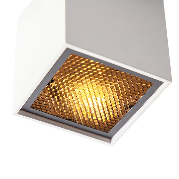 Quadratische Deckenleuchte mit Wabenstruktur