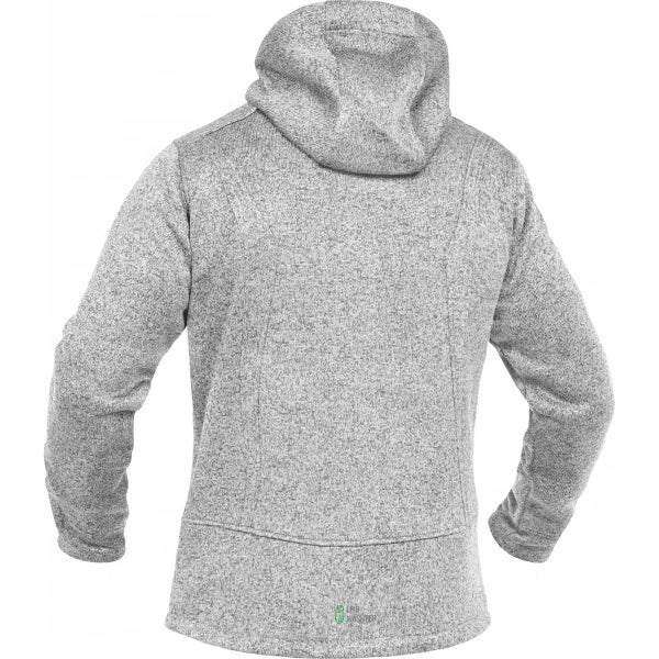 Rückansicht einer Leibwächter Strickfleecejacke mit Kapuze. Leibwächter Logo.