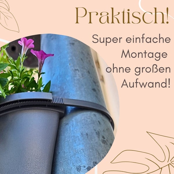 4x Fallrohr Blumentopf Fallrohr Blumentopf für Regenrohr Regenrinne Säule Pfosten Abflussrohr Hängetopf Pflanztopf Pflanzgefäß Grau 22x22x15 cm