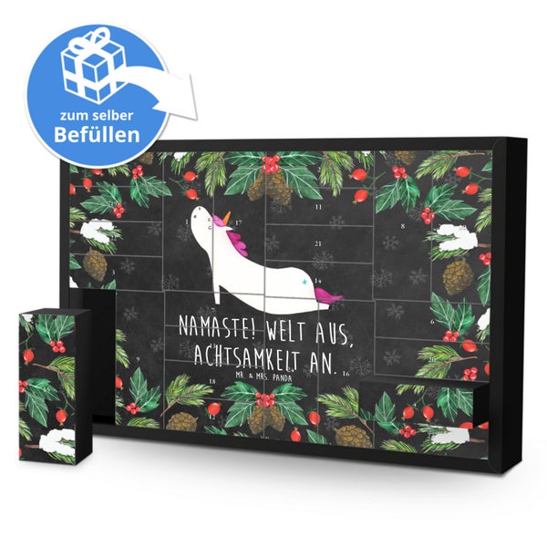 Mr. & Mrs. Panda Befüllbarer Adventskalender Einhorn Yoga - Schwarz