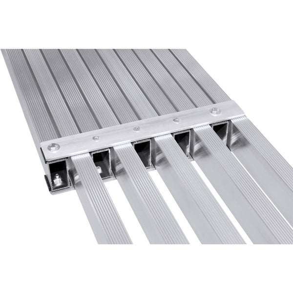 Detailansicht einer Aluminiumrampe für den Einsatz im Bauwesen oder in der Industrie
