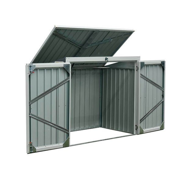 Home Deluxe - Mülltonnenbox BASURA M - Maße 158 x 101 x 134 cm, Raumfläche 1,3 m² - für 2x 240 L Mülltonnen I Mülltonnenbox, Gartenbox