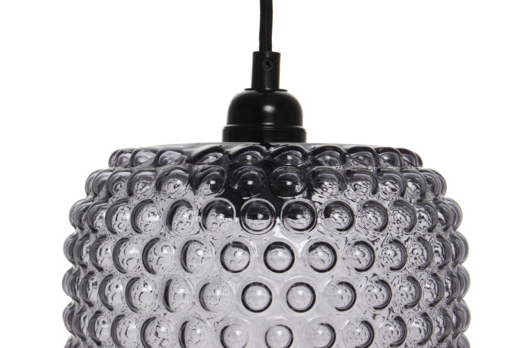 Hängelampe aus Glas mit Noppenstruktur