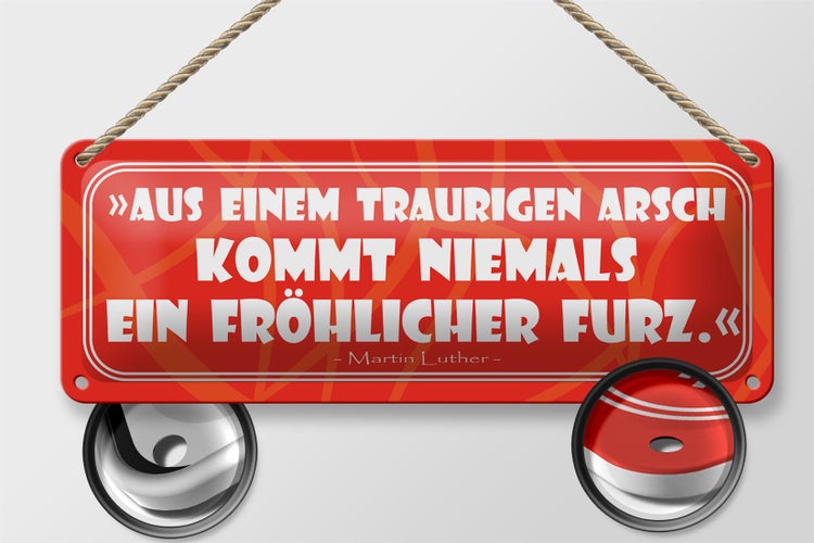 Blechschild Spruch 27x10cm Aus einem traurigen Arsch Dekoration