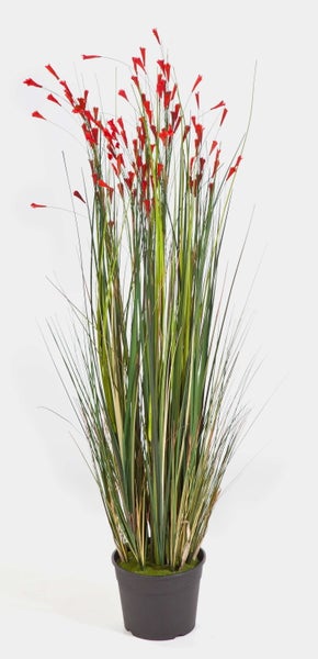 Künstlicher Pflanzenzweig mit grünen Blättern und detailgetreuem braunem Stiel für die Innendekoration.