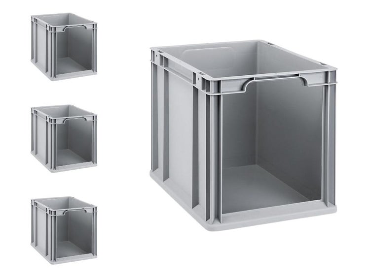 PROREGAL SuperSparSet 4x Eurobox NextGen Store HxBxT 32 x 30 x 40 cm 30 Liter Front Offen Eurobehälter Transportbox