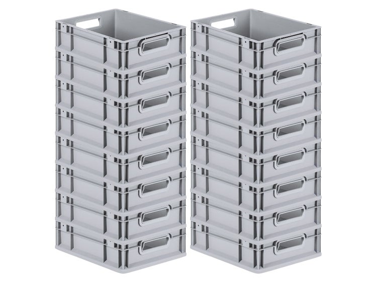 PROREGAL Spar Set 16x Eurobox Nextgen Economy Griffe Offen HxBxT 12 x 30 x 40 cm 11 Liter Eurobehälter Transportbox Transportbehälter