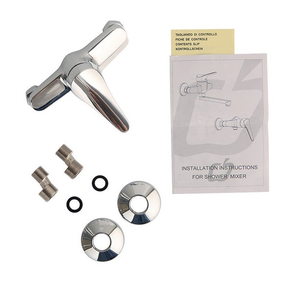 Duschmischer-Set mit Armatur, Anschlüssen und Montageanleitung