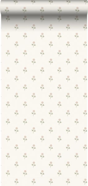 Borastapeter Tapete Blumen Rosa und Beige - 53 cm x 10.05 m - 662668