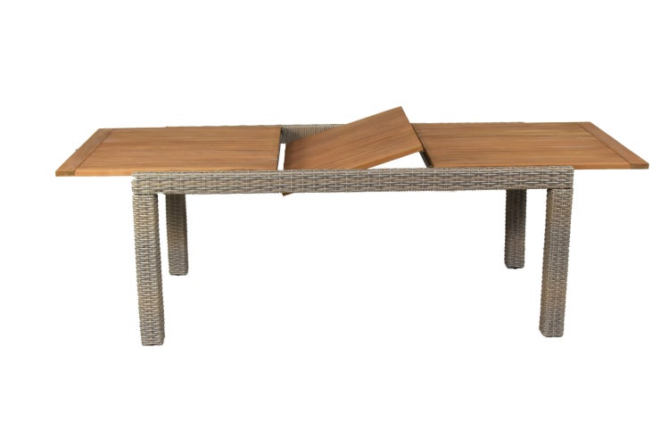 Teneriffa Gartenmöbelset 13tlg., 6 Sessel, 6 Sitzkissen, Ausziehtisch 180 (240) x 100 cm