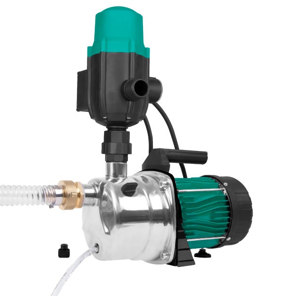 VONROC Gartenpumpe selbstansaugend - Automatische Wasserpumpe 1000W, 3500l/h, 4,4bar - Hydrophorpumpe mit Druckschalter – Trockenlaufschutzmit - Zur Bewässerung des Gartens/Rasens