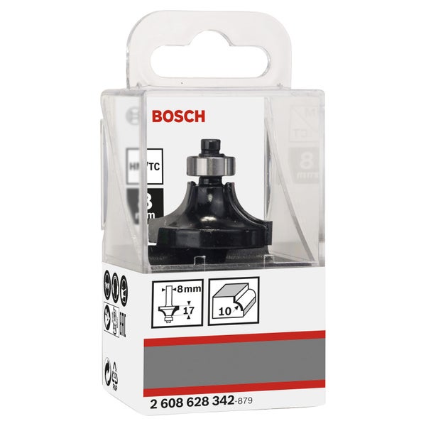 Bosch Abrundfräser 8 mm, R1 10 mm, L 16,5 mm, G 57 mm - 2608628342