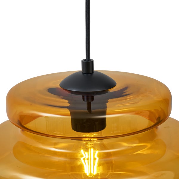 Hängelampe mit Glasschirm