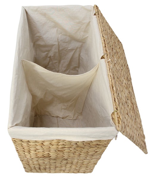 Wäschekorb aus Wasserhyazinthe mit herausnehmbarem Innensack