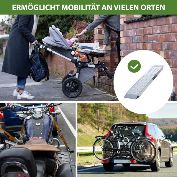 Mobilitätshilfe für Kinderwagen, Motorrad und Fahrräder für viele Orte.