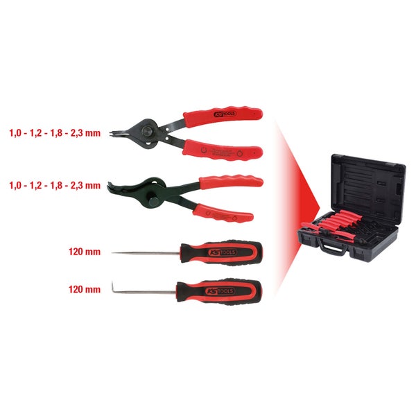 KS Tools Sprengringzangen Set mit 8 Teilen im Koffer