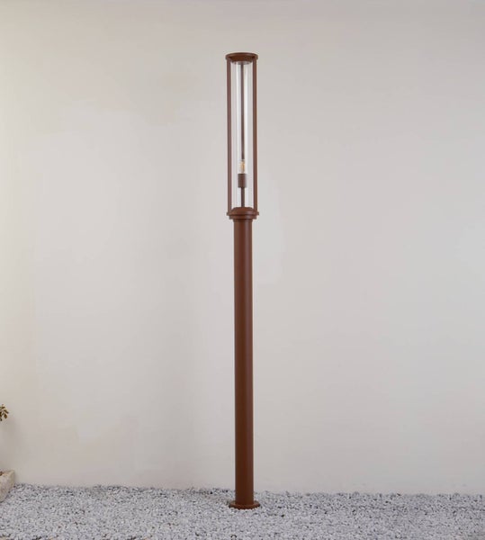 Lucande Mastleuchte außen Alivaro (Modern) in Braun aus Aluminium (1 flammig, E27) - Kandelaber Außenleuchte