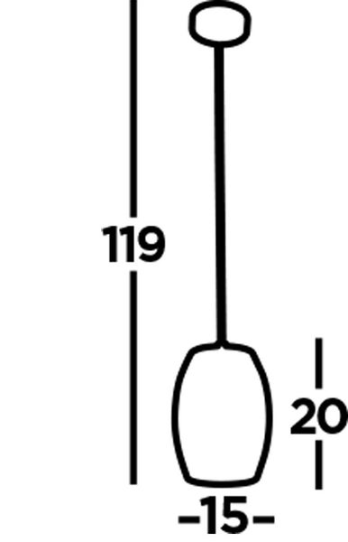 Technische Zeichnung einer Pendelleuchte mit Maßangaben