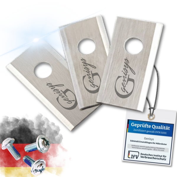 Genisys Mähroboter Ersatzklingen aus Edelstahl mit Qualitätszertifikat