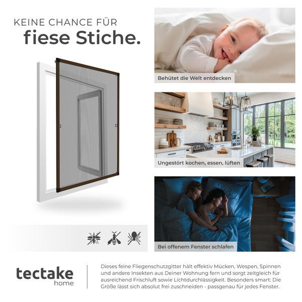 Fliegengitter zum Schutz vor Insekten, mit Tectake Home Logo
