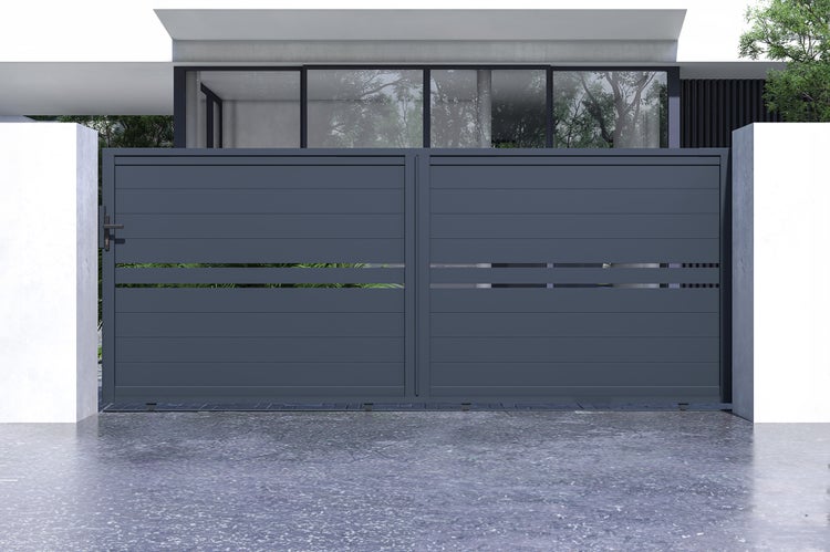 Schiebetor 4m CIMONE H.160 graues Aluminium