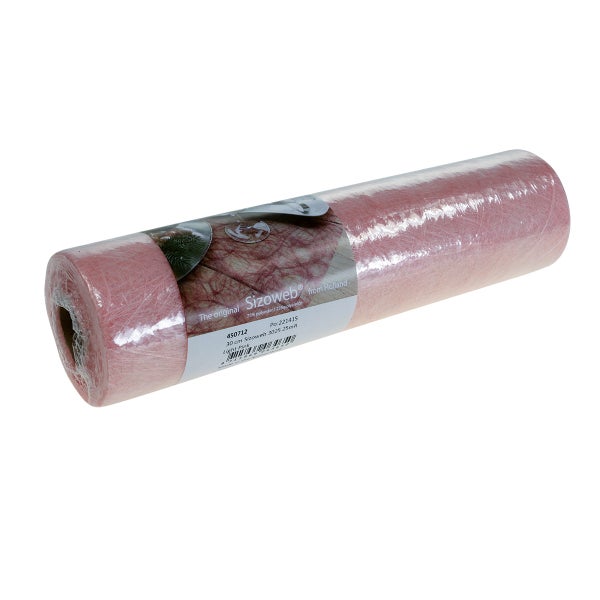 Sizoweb Tischläufer auf Rolle, 30 Zentimeter mal 25 Meter, rosa, aus Polyester und Polyamid.