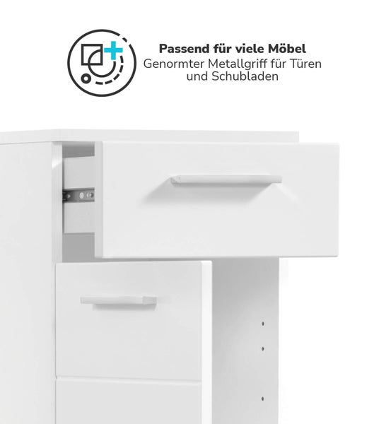 mokebo Möbelgriff in Weiß 'Der Griffige', Schrankgriff oder Griff für Möbel, 3 Stück