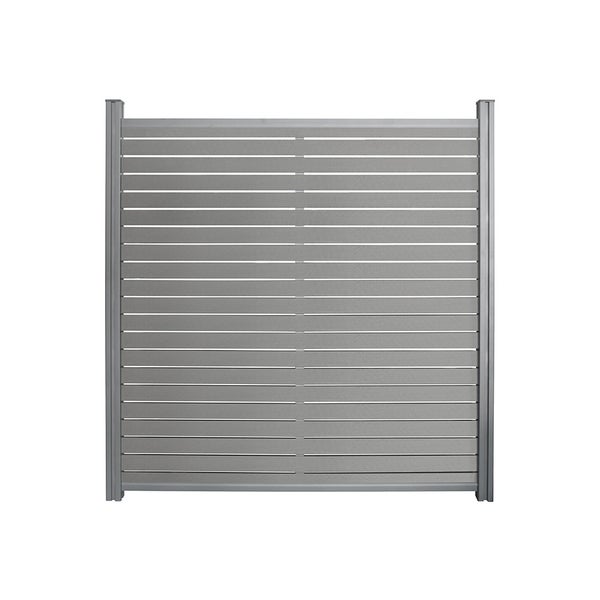 Sichtschutzzaun aus Aluminium mit horizontalen Lamellen