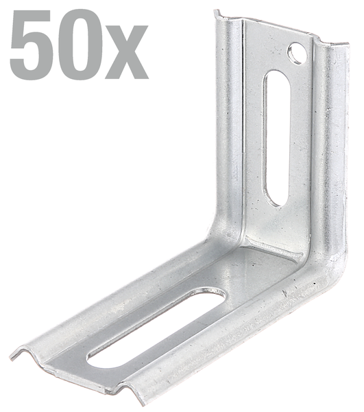 Set mit 50 Stück Schwerlast Montagewinkeln aus Metall für stabile Befestigungen