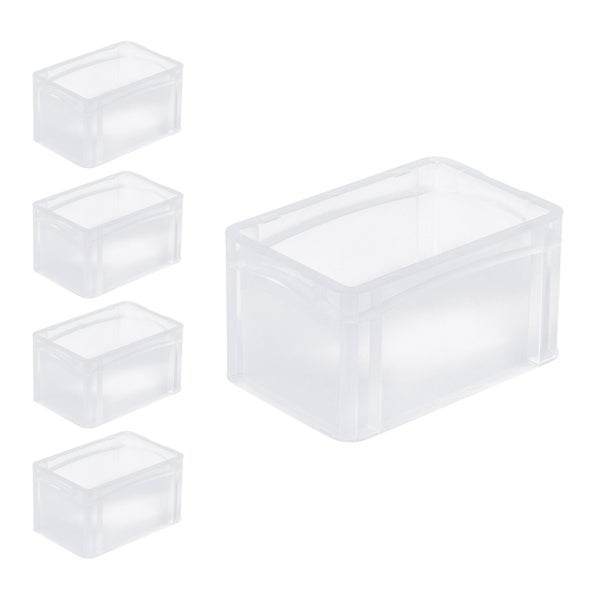 PROREGAL SuperSparSet 5 x Transparenter Eurobehälter BasicLine Mit Geschlossenem Griff und Klickdeckel HxBxT 17 x 20 x 30 cm 7,2 Liter Eurobox