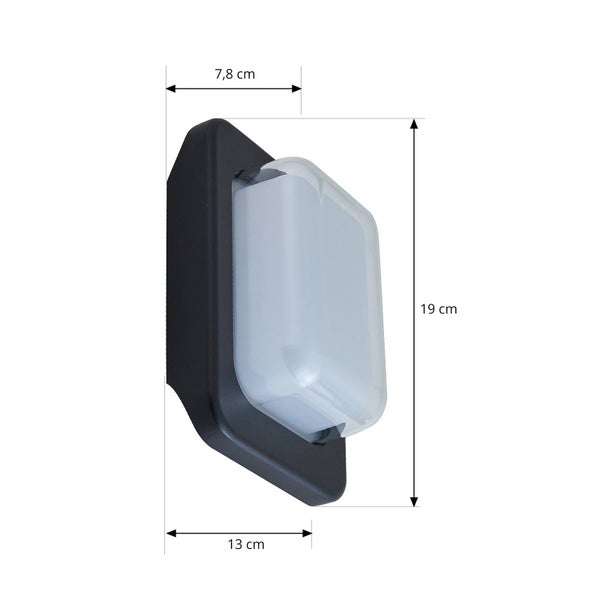 Lindby LED Wandleuchte außen Sibara (spritzwassergeschützt in Alu aus Aluminium (1 flammig, ) - Außenwandleuchten Wandlampe Led Außenlampe Outdoor für Außenwand/Hauswand Haus
