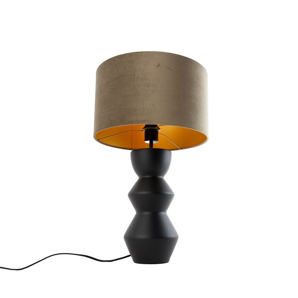 Tischleuchte mit Lampenschirm und dekorativem Fuß