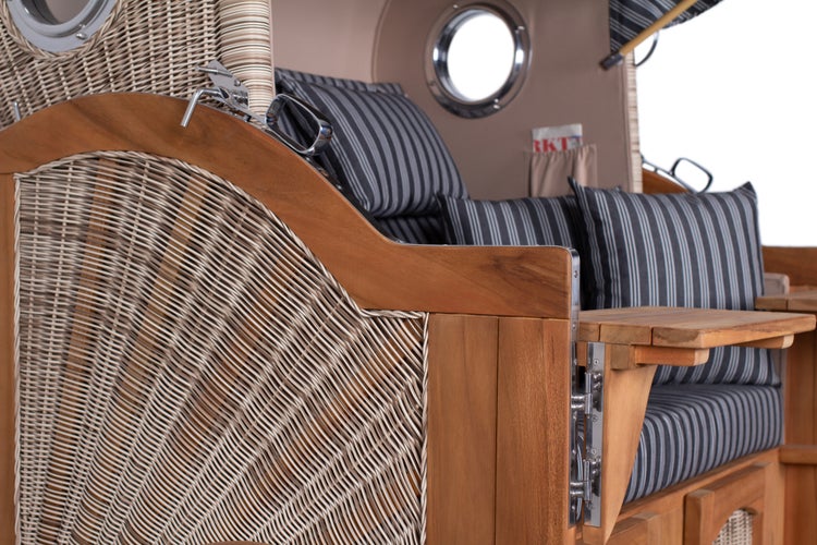 Strandkorb Rantum Grande Teak PE shell Dessin 500