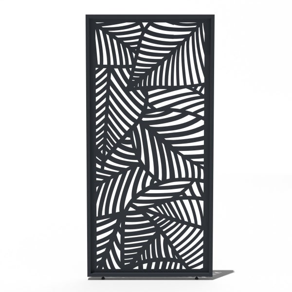 Weide Dekorative Aluminium Wand für Weide Pergola 1,23m Blattdesign in Anthrazit
