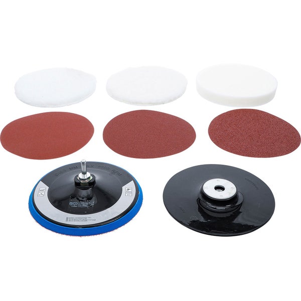 Schleif- und Polierscheiben Set mit Schleiftellern und Polierpads
