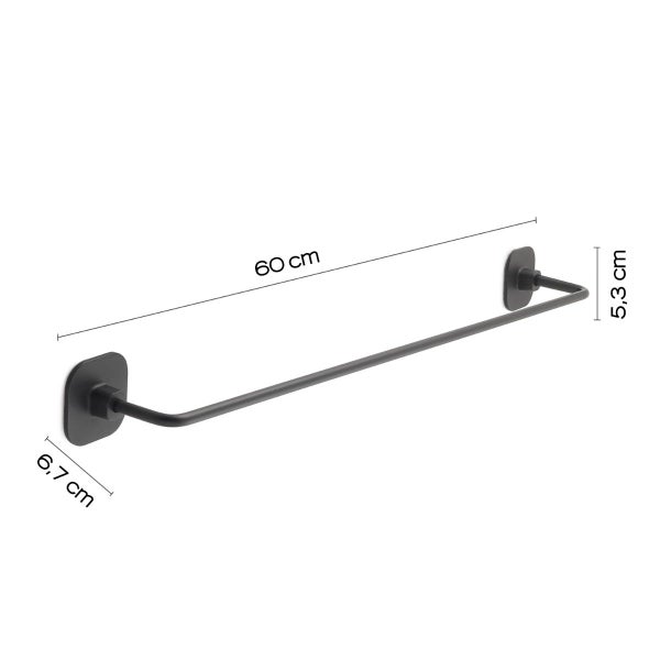 60cm schwarze Handtuchstange – Edelstahl | Timo