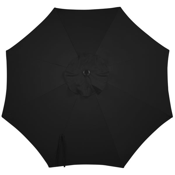 Schwarzer Sonnenschirm von unten