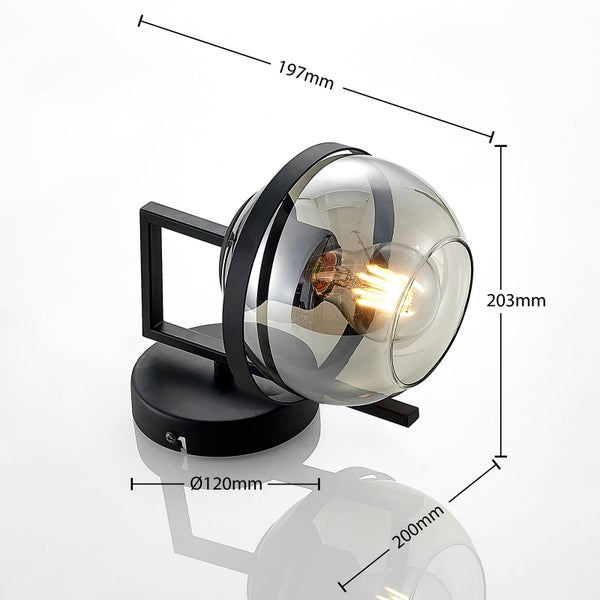Lindby Wandleuchte, Wandlampe Innen Marinka (Modern) in Schwarz aus Metall (1 flammig E27) - Wandstrahler Wandbeleuchtung Schlafzimmer / Wohnzimmer Wohnzimmerleuchte