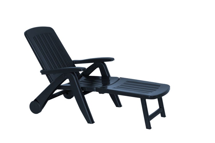 BICA Cancun Verstellbare Anthrazit Sonnenliege mit Rollen – UV- & Wetterbeständige Poolliege, Gartenliege