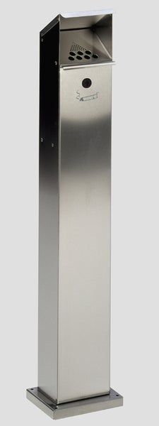 PROREGAL Robuster Ascher Standsäule Mit Schloss Und Bodenplatte 2 Liter HxBxT 115 x 18 x 15 cm Edelstahl