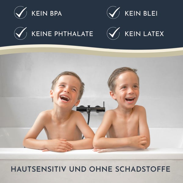 Homerella® Badewannenmatte rutschfest Kinder - 100% BPA frei Inkl. 2 Haken zum Aufhängen 100x40cm - Antirutschmatte Badewanne Baby hautsensitiv, schimmelresistent - Badematte rutschfest
