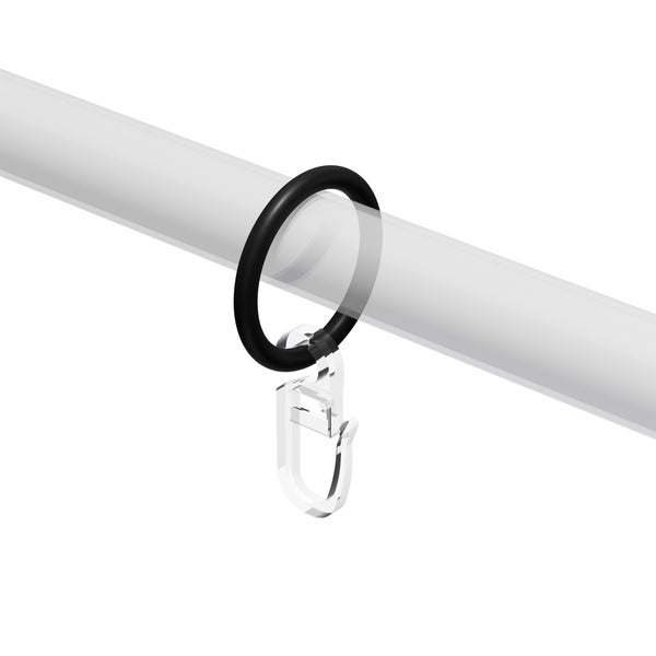 Gardinenstange mit Ring und Haken zur Gardinenbefestigung