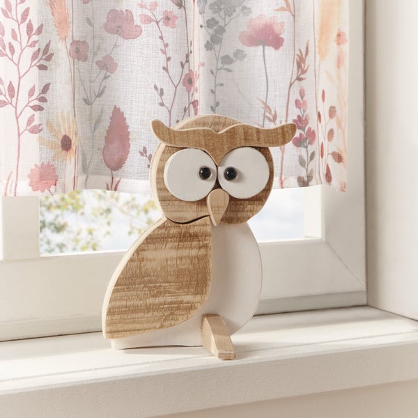 Dekorative Holz Eule als Fensterdekoration