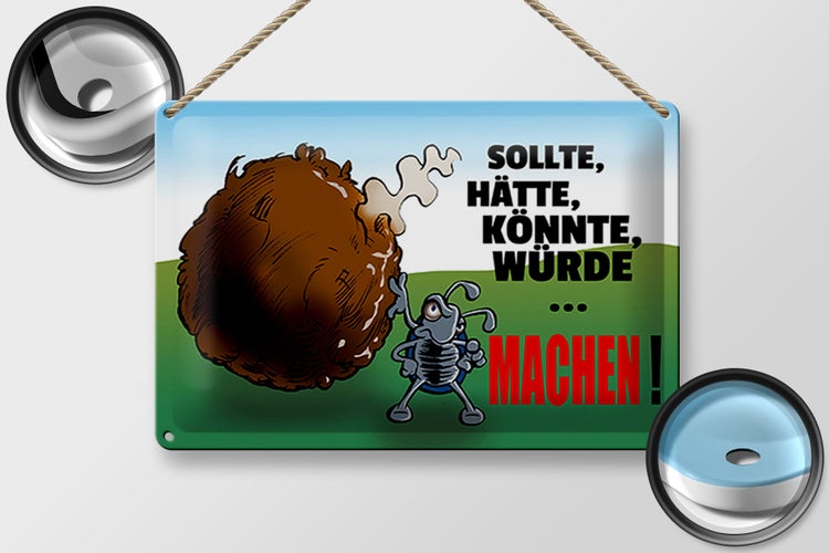 Blechschild Spruch 30x20cm Sollte hätte könnte Machen