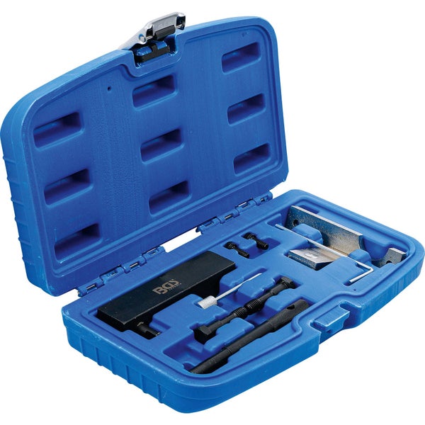 Steuerketten-Arretierwerkzeug-Satz in einem blauen Kunststoffkoffer.