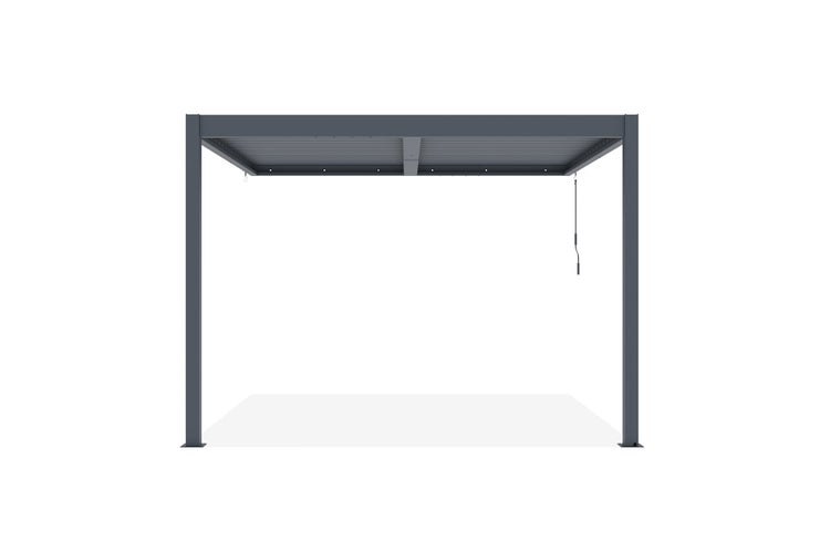 Pergola bioklimatisch aus Aluminium PIANA 297 x 298 x 218 cm selbsttragende - mit isolierten  verstellbares Lamellendach, graue