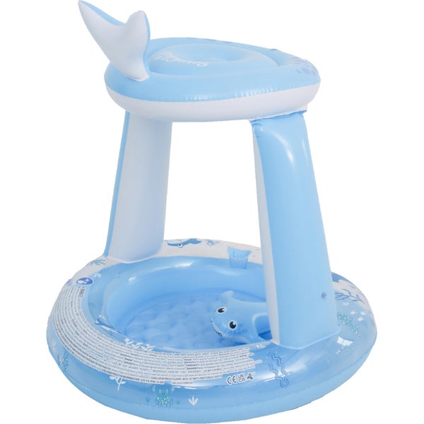 Aufblasbarer Baby Planschpool in Walfischform mit Sonnenschutzdach